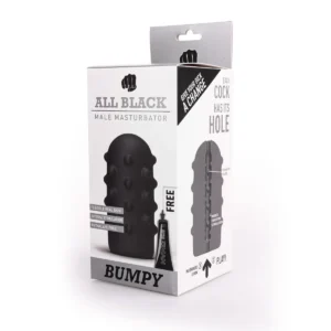 Masturbatore uomo All Black Bumpy 17 cm - immagine 1