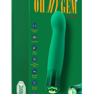 332009-P Vibratore lusso vaginale Oh My gem Smeraldo 13 ,9 cm Puria® Silicone USB IPX7