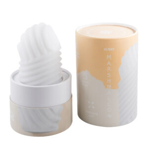 Masturbatore uomo TPE doppia texture sex toy morbido elastico bianco 14 cm