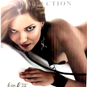 Lola Toys Plus Size Set Bondage Collare Polsiere Guinzaglio Nero BDSM
