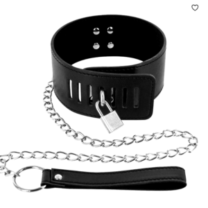 Fetish Tentation Collare Lucchetto Guinzaglio Catena BDSM 79 cm
