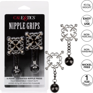 Morsetti CalExotics Nipple Grips Pinze Capezzoli 4 Punti Pesi Regolabili