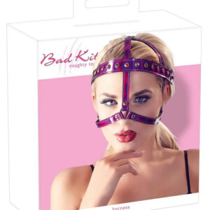 Harness Testa BDSM Viola Regolabile Fetish Bondage Poliuretano Metallo Unisex