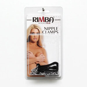 Pinze Capezzoli BDSM con Doppia Catena Metallo Nero Argento Fetish Regolabili
