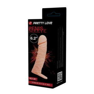 Guaina pene Pretty Love Penis Sleeve Medium 16 cm Ø 3,8 cm TPE naturale
