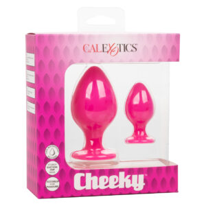 Plug anale set 2 pezzi silicone S L texture base ventosa – vista prodotto 2
