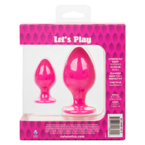 Plug anale set 2 pezzi silicone S L texture base ventosa – vista prodotto 3
