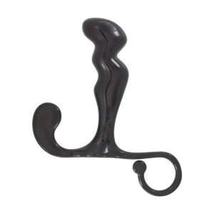 massaggiatore prostatico nero in silicone curvo 10 cm con base sicura e anello ToyJoy Power Plug