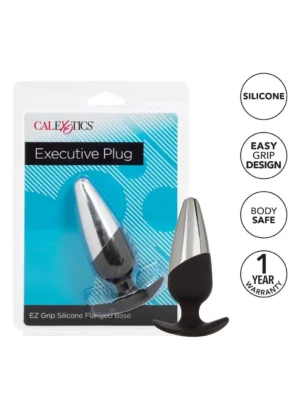 9f3.webp Plug Anale CalExotics Executive 11,5 cm Silicone e Metallo Nero